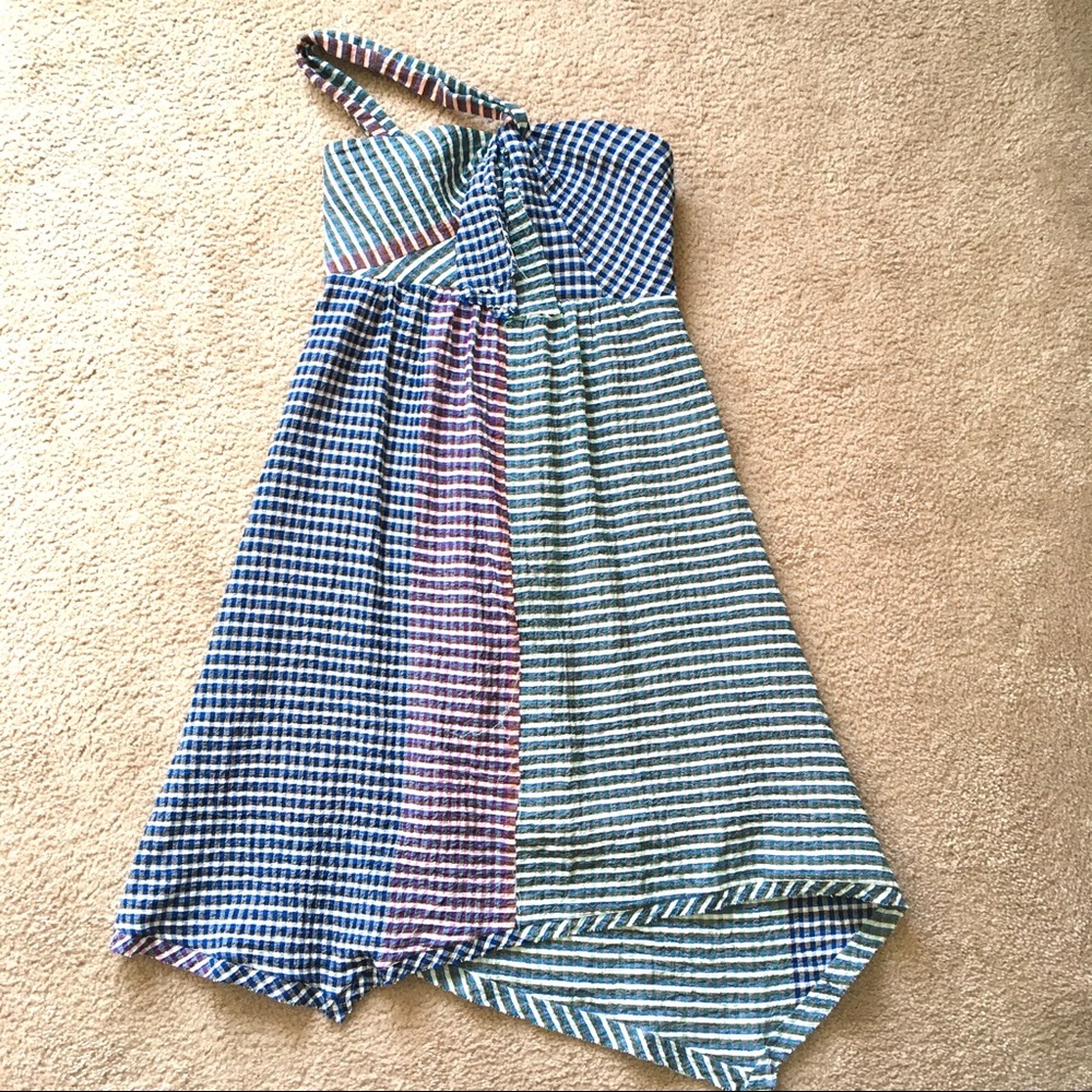 Maeve Anthropologie Waverly gingham one shoulder